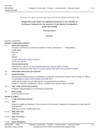 EU wants to know distortions in Russian economy