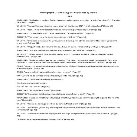 2018   photograph 51 - key quotes by theme - expectations