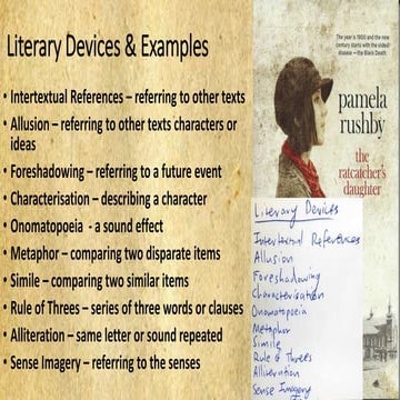 ratcatchers daughter - literary devices and examples