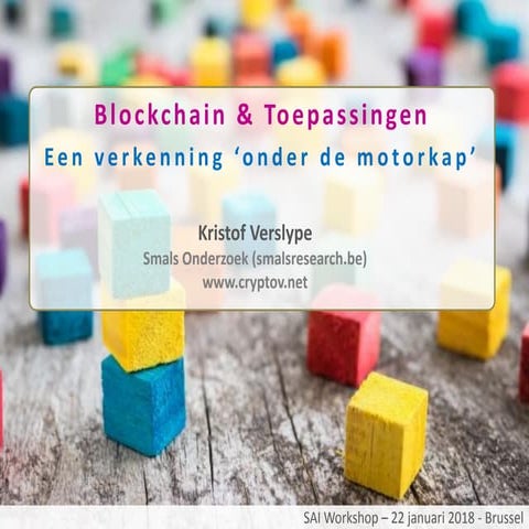 2018 SAI  workshop blockchain Kristof Verslype