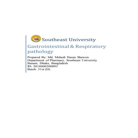 Gastrointestinal & Respiratory pathology