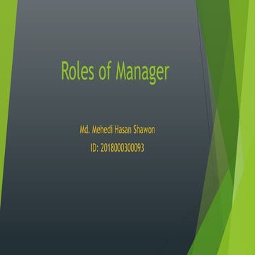 Roles of Manager