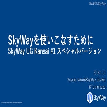 SkyWayを使いこなすために How to use SkyWay -SkyWay UG Kansai #1 スペシャルバージョン-