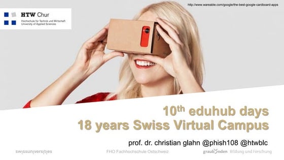 10th eduhub days, 18 years Swiss Virtual Campus - looking back and looking fo...