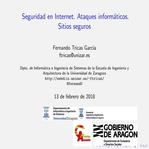 Seguridad en Internet. Ataques informáticos. Sitios seguros