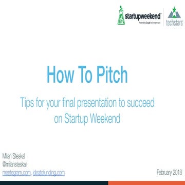 How to pitch on Startup Weekend