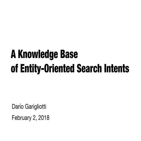 A Knowledge Base of Entity-Oriented Search Intents