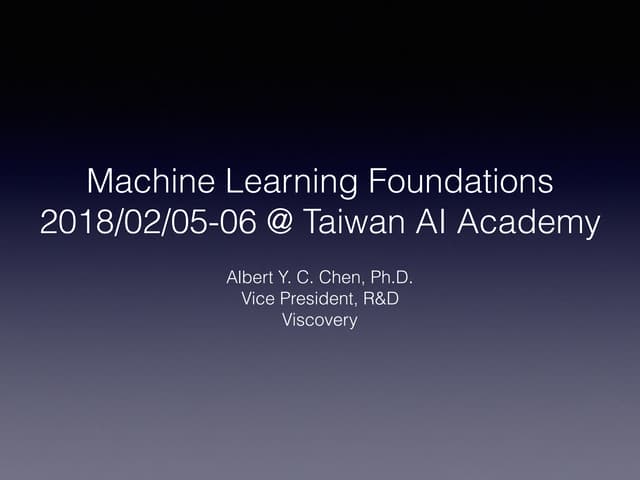 Machine Learning Foundations