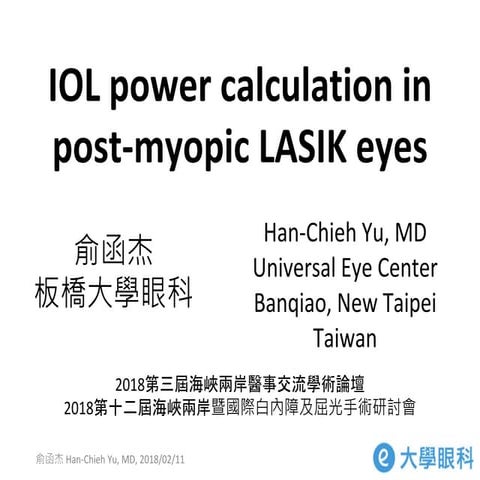 IOL power calculation in post-myopic LASIK eyes