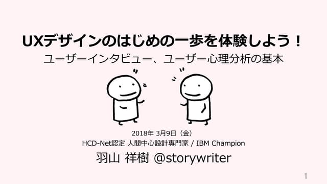 UXデザインのはじめの一歩を体験しよう！ 〜ユーザーインタビュー、ユーザー心理分析の基本〜