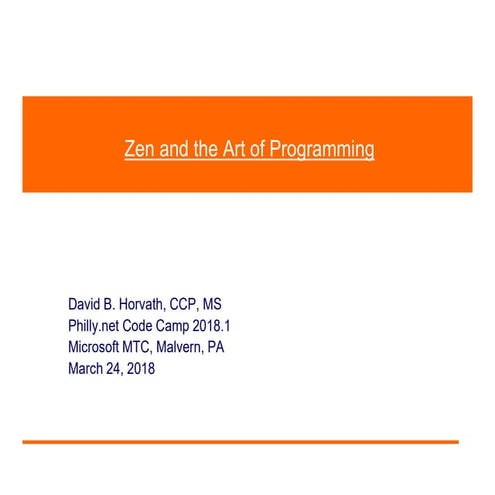 20180324 zen and the art of programming | PPT