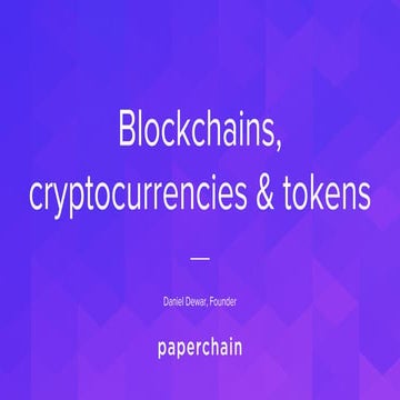 201803 Blockchains, Cryptocurrencies & Tokens - NYC Bar Association Presentation Deck