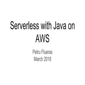 Serverless with Java on AWS