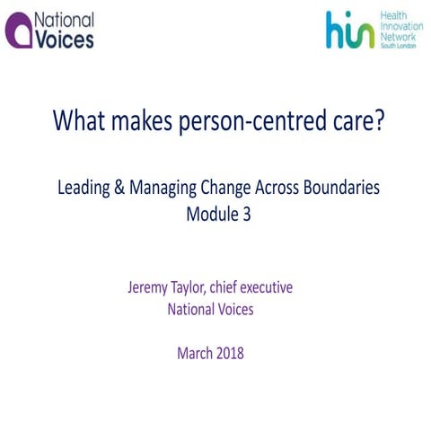 What makes person-centred care?