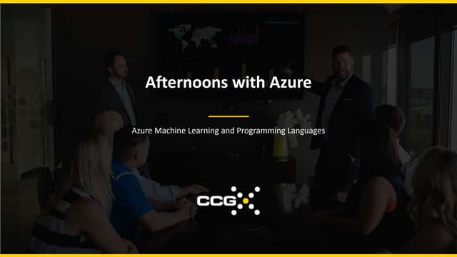 Afternoons with Azure - Azure Machine Learning 