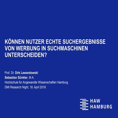 Können Nutzer echte Suchergebnisse von Werbung in Suchmaschinen unterscheiden?