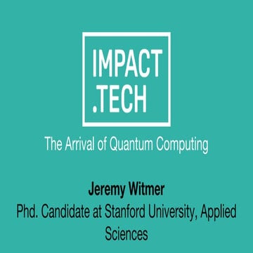 The Arrival of Quantum Computing – Quantum Networks
