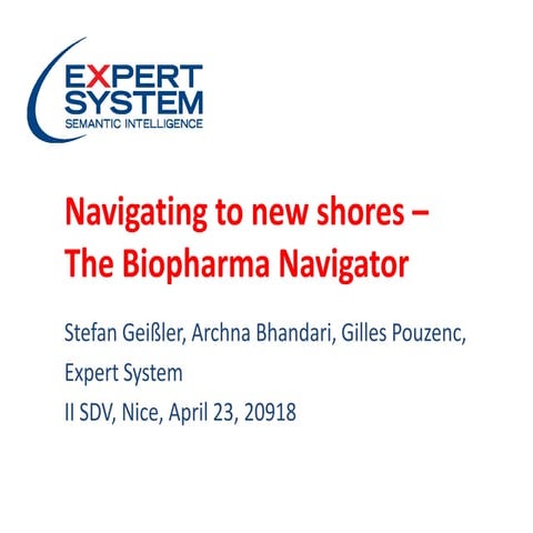 IC-SDV 2018: Stefan Geißler (Expert System) Navigating to new shores: the Bio...
