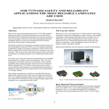 Taconic NF-30 for 77-79 GHz Safety and Reliability Applications