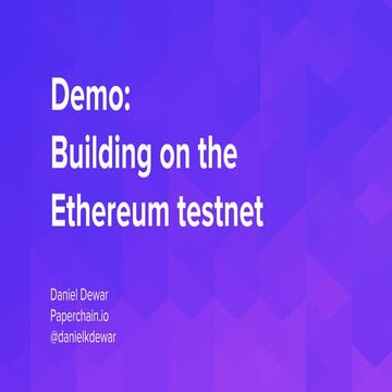 Demonstration: Building a dapp on Ethereum with Ganache and Metamask