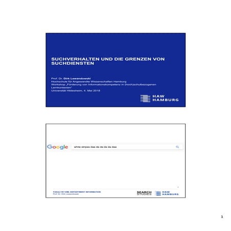 Suchverhalten und die Grenzen von Suchdiensten