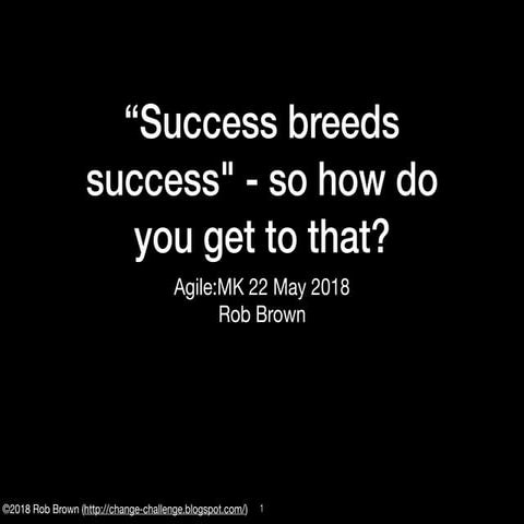 Agile: MK Success breeds success - so how do you get that?
