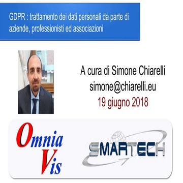 GDPR e trattamento dei dati personali - 19 giugno 2018