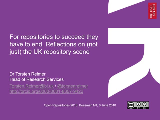 For repositories to succeed they have to end. Reflections on (not just) the U...