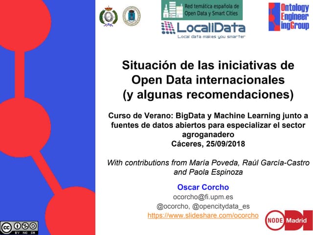 Situación de las iniciativas de Open Data internacionales (y algunas recomen...