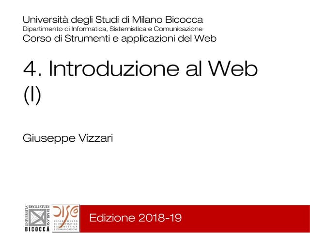 Introduzione al web (1/2) - 18/19