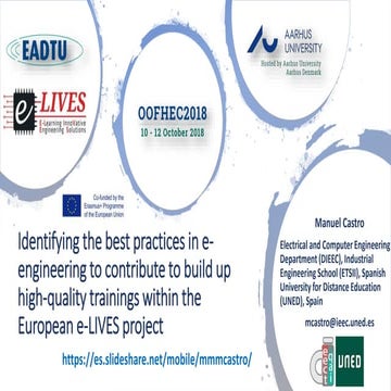 EADTU 2018 conference e-LIVES project 