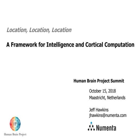 Jeff Hawkins Human Brain Project Summit Keynote: "Location, Location, Locatio...