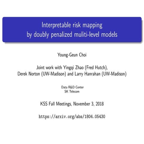 Interpretable risk mapping by doubly penalized multi-level models