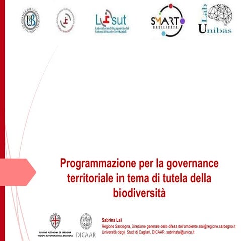 Programmazione per la governance territoriale in tema di tutela della biodive...