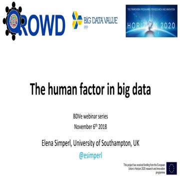BDVe Webinar Series - QROWD: The Human Factor in Big Data