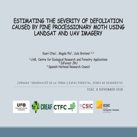Anàlisi de les afectacions de la processionària amb UAV i LANDSAT