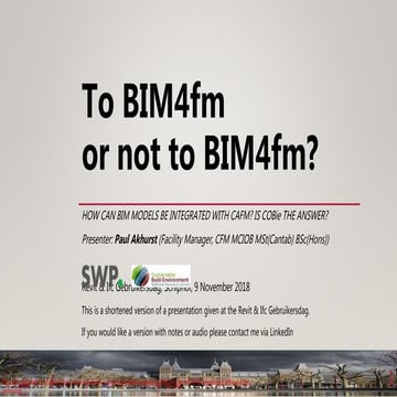 To BIM4fm or not to BIM4fm?