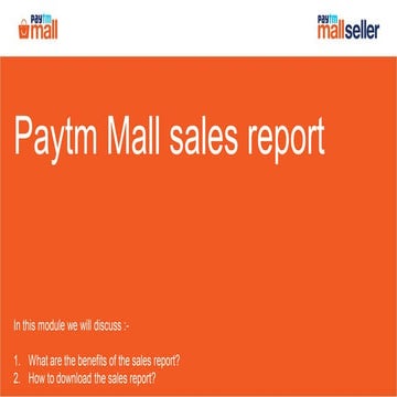 Sales report | PDF