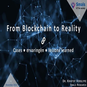From Blockchain to reality 2018-11-20 