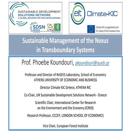 Sustainable Management of the Nexus in Transboundary Systems 