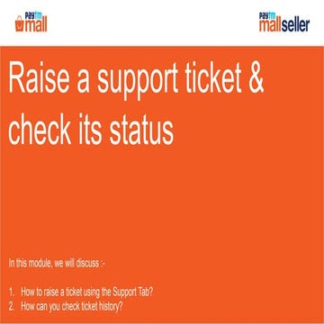 How to raise a ticket and check its status