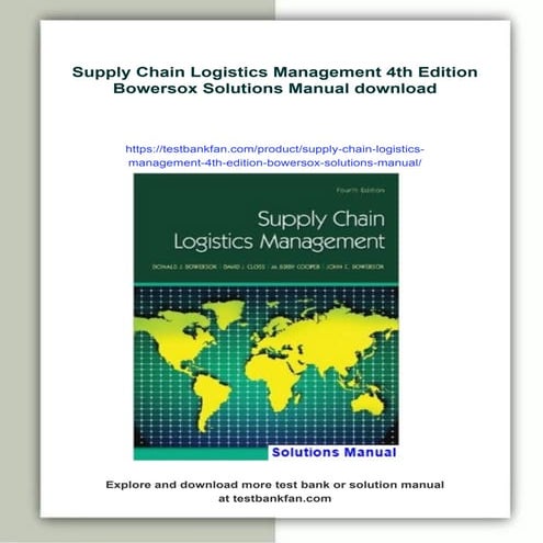 Supply Chain Logistics Management 4th Edition Bowersox Solutions Manual ...