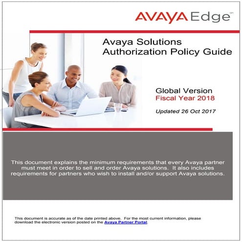 2018 avaya solutions authorization policy guide 31 oct2017