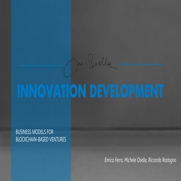 Business Models for Blockchain-based Ventures