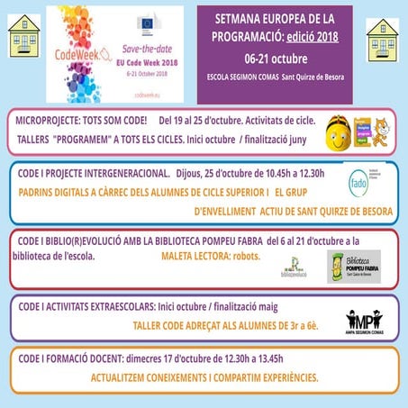 ESCOLA SEGIMON COMAS. CODE WEEK EDICIÓ 2018