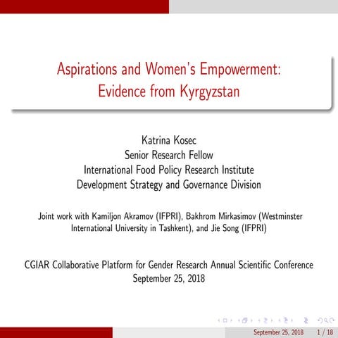 Aspirations and women's empowerment: Evidence from Kyrgyzstan
