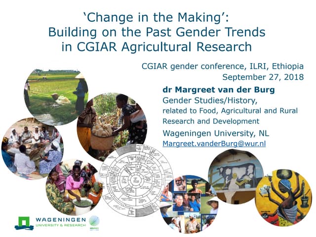 'Change in the making': Building on the past gender trends in CGIAR agricultural research