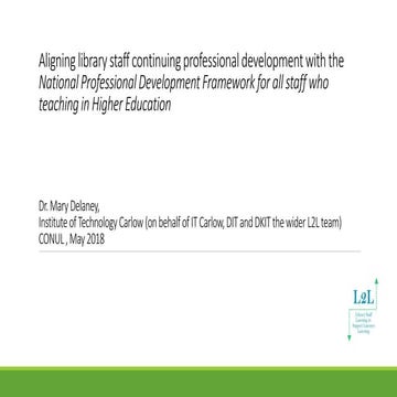 Aligning library staff continuing professional development with the ‘National...