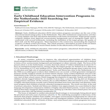 Philippines: Early Childhood Care and Education Programmes (ECCE) | PDF