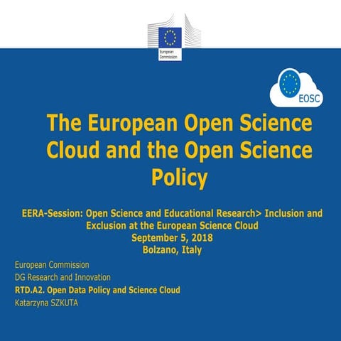 Katarzyna Szkuta: "The European Open Science Cloud and the Open Science Policy"